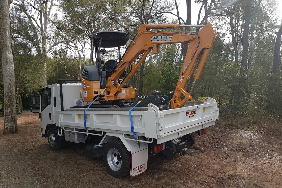 Excavator on Truck